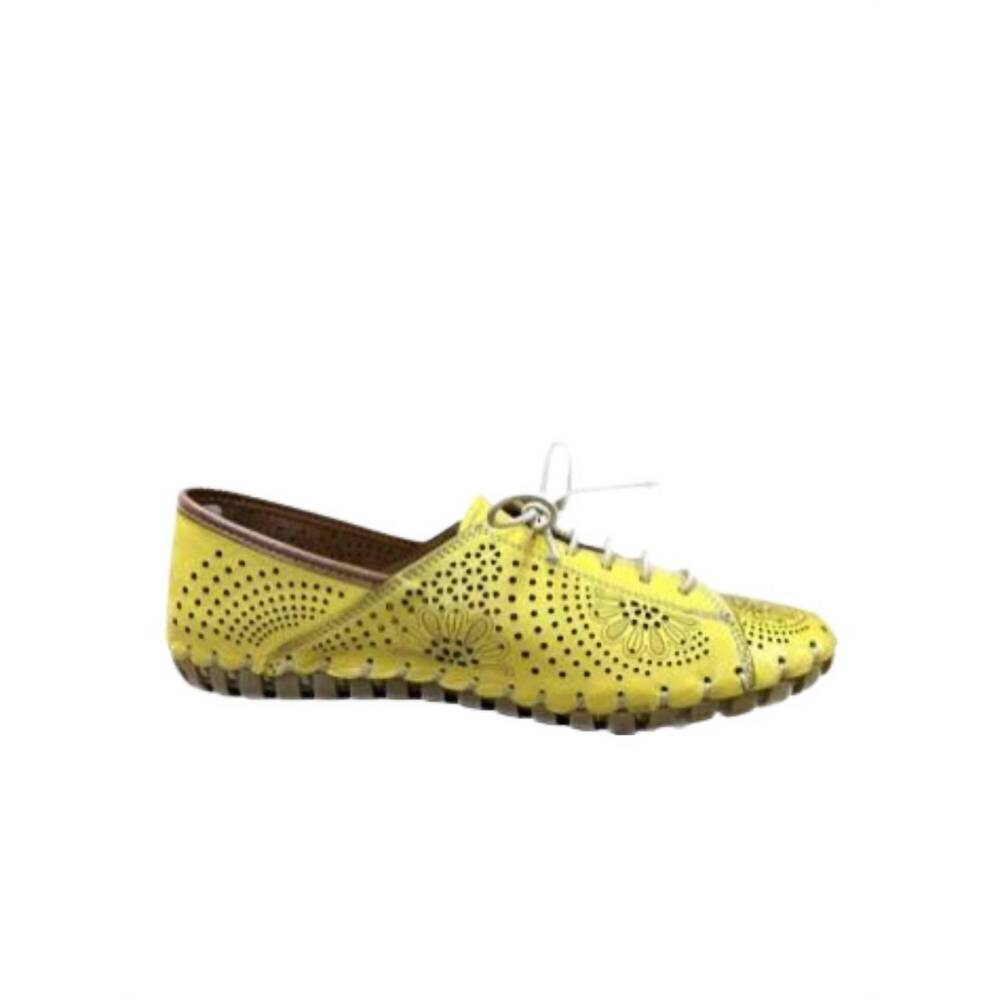 NEW GELATO women's theory lace-up shoes in yellow multi